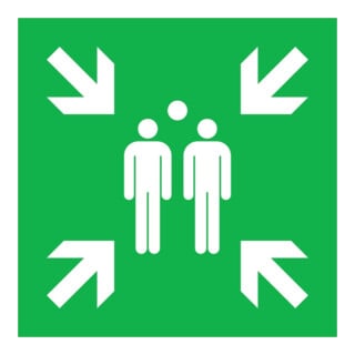 SafetyMarking Fluchtwegschild Alu B400xH400 mm Sammelstelle langnachleuchtend