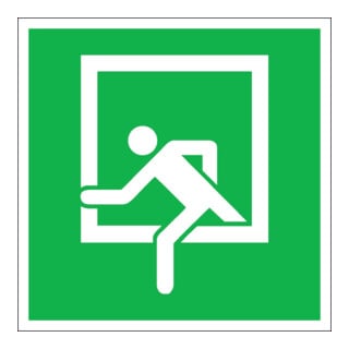 SafetyMarking Fluchtwegschild Folie B150xH150 mm Notausstieg langnachleuchtend