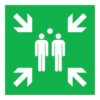 SafetyMarking Fluchtwegschild Folie B400xH400 mm Sammelstelle langnachleuchtend
