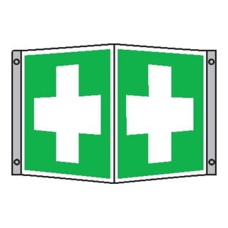 SafetyMarking Hinweißchild Alu B200xH200 mm Winkel Erste Hilfe langnachleuchtend