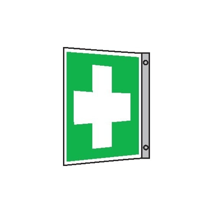 SafetyMarking Hinweißchild Alu B200xH200 mm Winkel Erste Hilfe langnachleuchtend