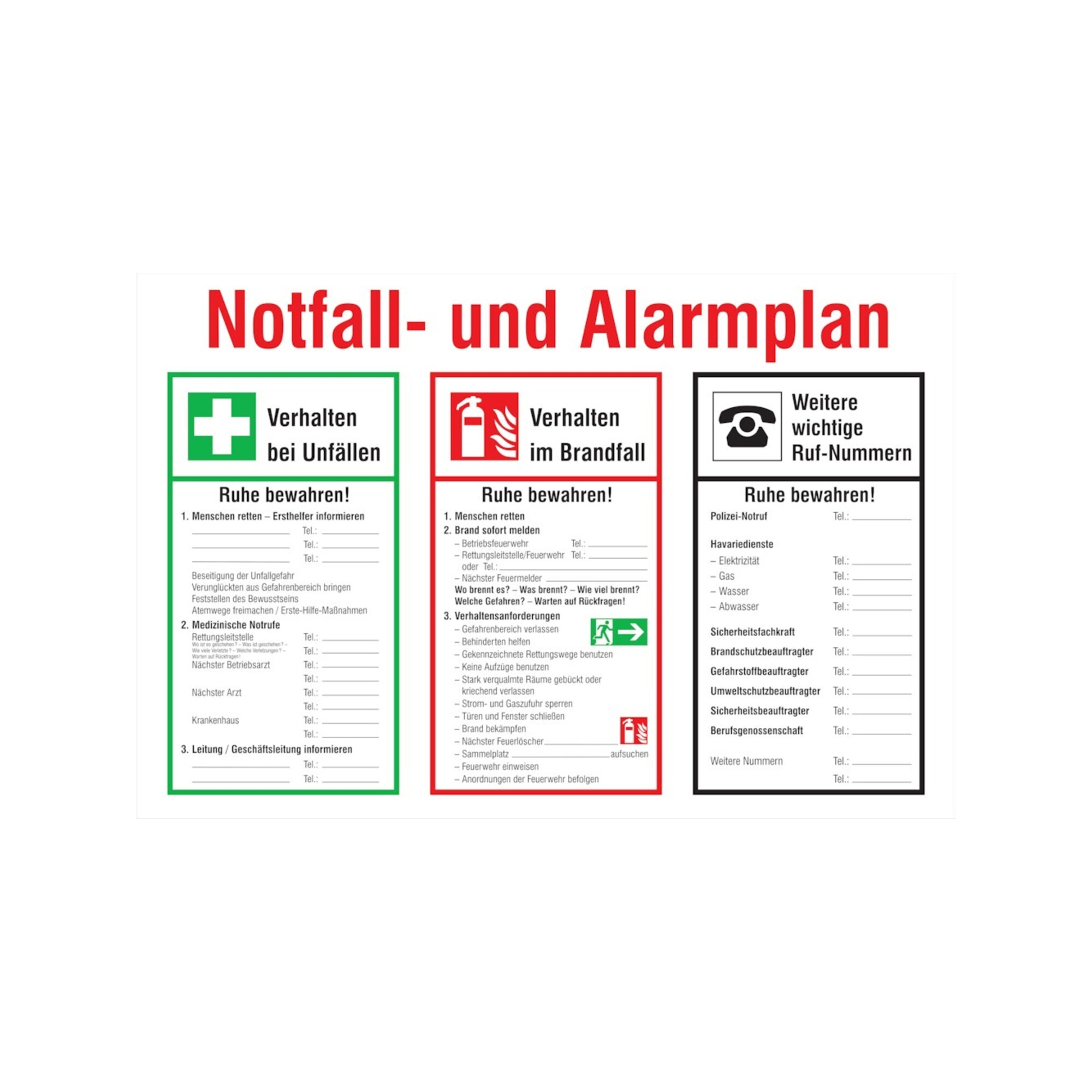SafetyMarking Notfall- und Alarmplan B600xH400 mm Kunststoff ; wolk