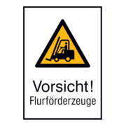 SafetyMarking Panneau d'avertissement Aluminium L262xH371 mm Attention engins de manutention