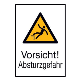 SafetyMarking Panneau d'avertissement Aluminium L262xH371 mm Attention risque de chute