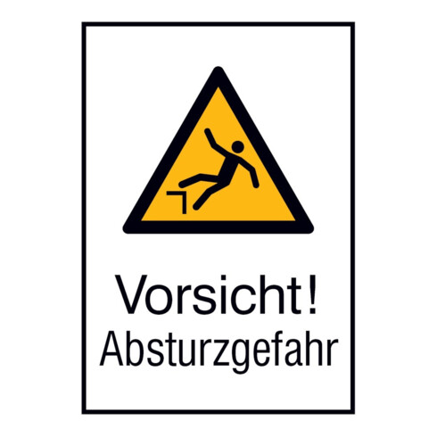 SafetyMarking Panneau d'avertissement Aluminium L262xH371 mm Attention risque de chute