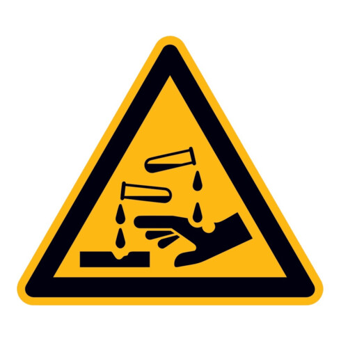 SafetyMarking Panneau d'avertissement film SL 200 mm Avertissement substances corrosives