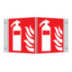 SafetyMarking Panneau de protection incendie Alu L150xH150 mm Angle Extincteur photoluminescent-1