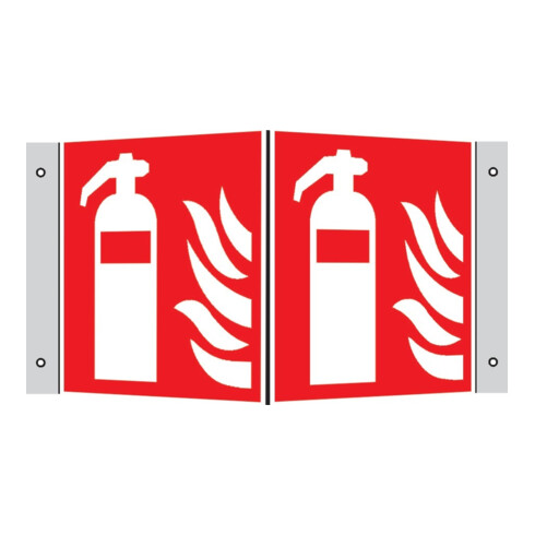 SafetyMarking Panneau de protection incendie Alu L150xH150 mm Angle Extincteur photoluminescent
