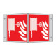 SafetyMarking Panneau de protection incendie Alu L200xH200 mm, angle, tuyau d'incendie long phosphorescent-1