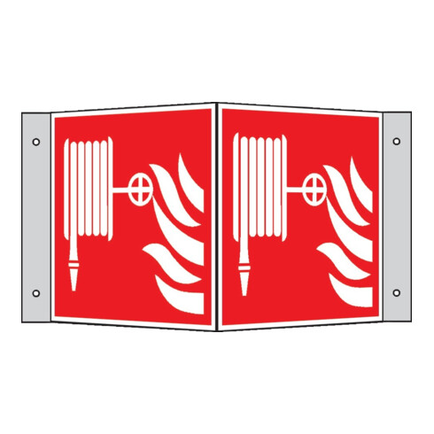 SafetyMarking Panneau de protection incendie Alu L200xH200 mm, angle, tuyau d'incendie long phosphorescent