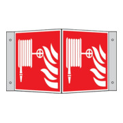 SafetyMarking Panneau de protection incendie Alu L200xH200 mm, angle, tuyau d'incendie long phosphorescent