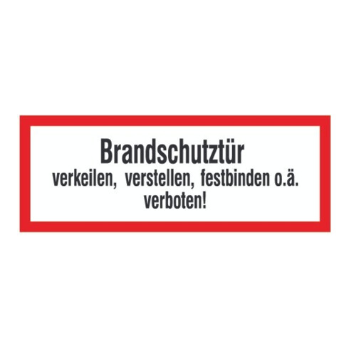 SafetyMarking Panneau de protection incendie Film B297xH105 mm Porte coupe-feu cale phosphorescente