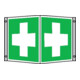 SafetyMarking Panneau de signalisation Alu L200xH200 mm angle Premiers secours phosphorescent-1