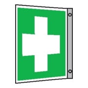 SafetyMarking Panneau de signalisation Alu L200xH200 mm angle Premiers secours phosphorescent-3