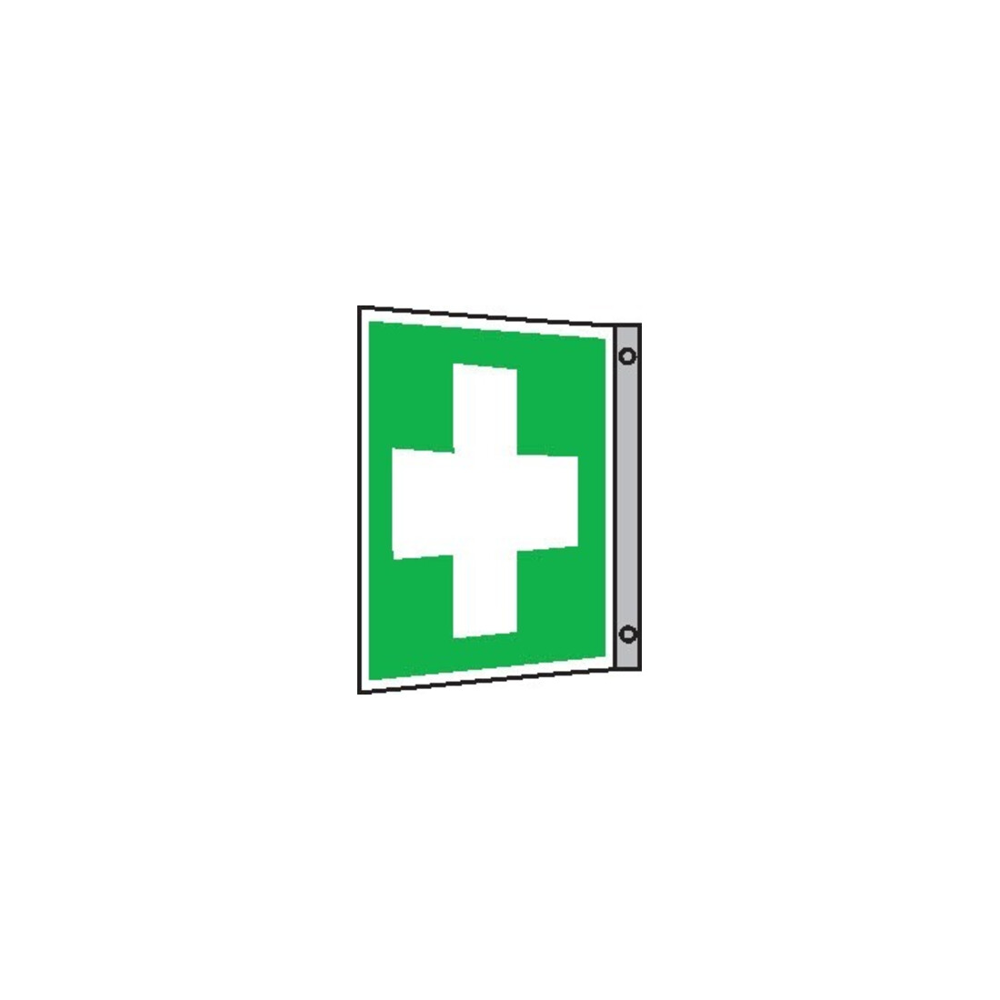 SafetyMarking Panneau de signalisation Alu L200xH200 mm angle Premiers secours phosphorescent