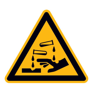 SafetyMarking Panneau de signalisation aluminium SL 200 mm Avertissement substances corrosives