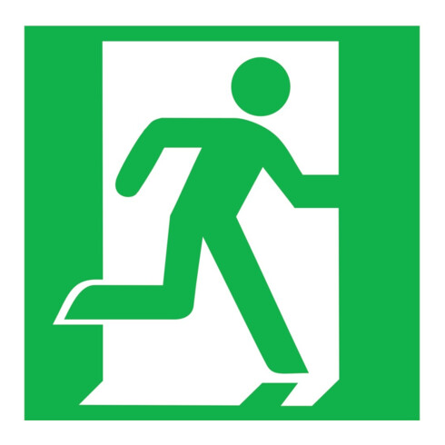 SafetyMarking Panneau de sortie de secours alu L150 x H150 mm sortie droite photoluminescent