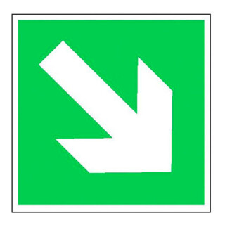 SafetyMarking Panneau de sortie de secours Alu L150xH150 mm Flèche haut/bas photoluminescent