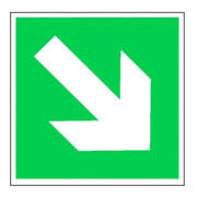 SafetyMarking Panneau de sortie de secours Alu L150xH150 mm Flèche haut/bas photoluminescent