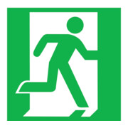 SafetyMarking Panneau de sortie de secours alu L200xH200 mm sortie droite photoluminescent
