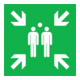 SafetyMarking Panneau de sortie de secours Alu L600xH600 mm Point de rassemblement photoluminescent-1
