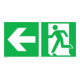 SafetyMarking Panneau de sortie de secours film B300xH150 mm Sortie gauche avec flèche gauche-1