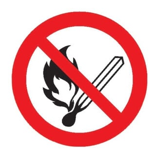 SafetyMarking Panneau d'interdiction Aluminium D200 mm Feu, lumière nue et fumer interdits