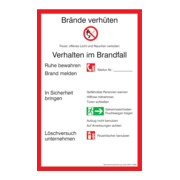 SafetyMarking Panneau d'interdiction Aluminium L200xH300 mm Règlement incendie RFA