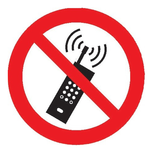 SafetyMarking Panneau d'interdiction Film Ø200 mm Téléphonie mobile interdite