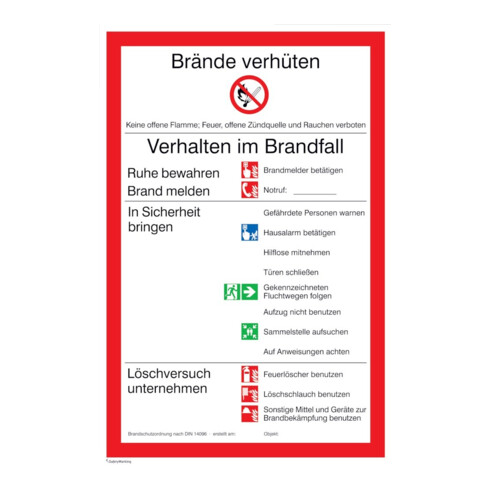 SafetyMarking Panneau d'interdiction film B200xH300 mm Règlement incendie universel