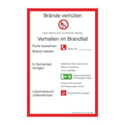 SafetyMarking Panneau d'interdiction plastique L200xH300 mm Règlement incendie Allemagne