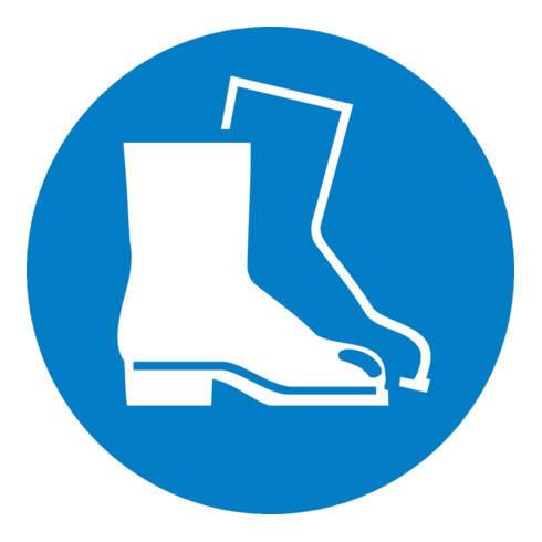 SafetyMarking Panneau d'obligation Film D200 mm Utiliser protection des pieds