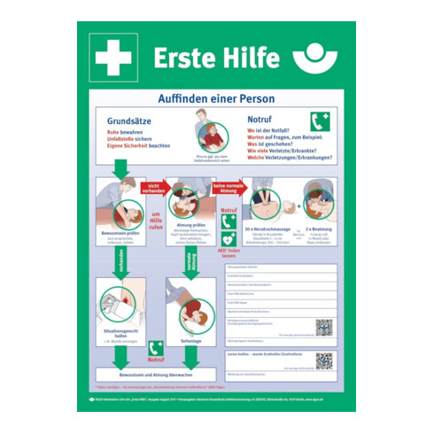 SafetyMarking Panneau signalétique plastique 400x560 mm Instructions premiers secours