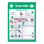 SafetyMarking Panneau signalétique plastique 400x560 mm Instructions premiers secours