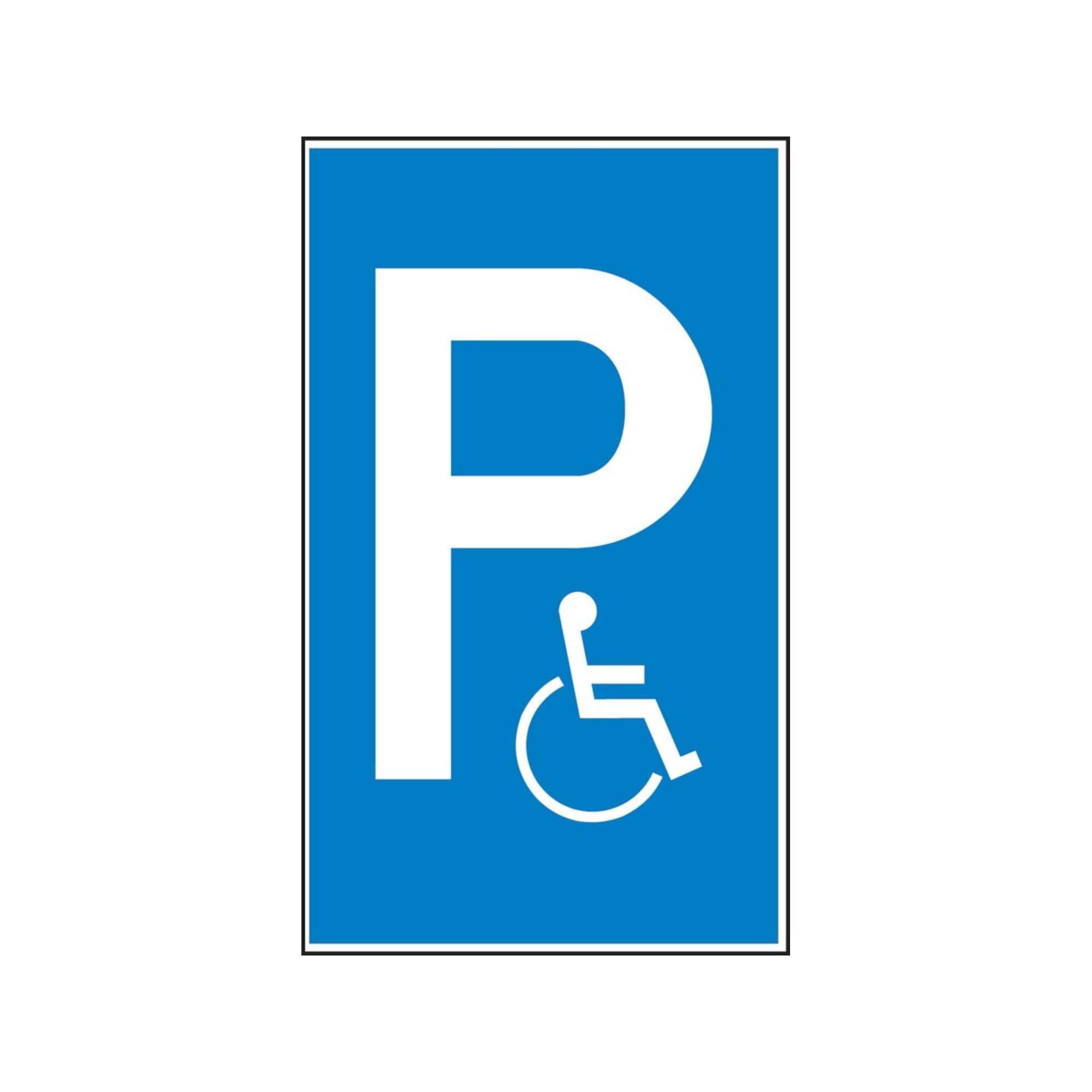 SafetyMarking Parkplatzschild Alu B400xH600 mm Nur für Behinderte ; wolk