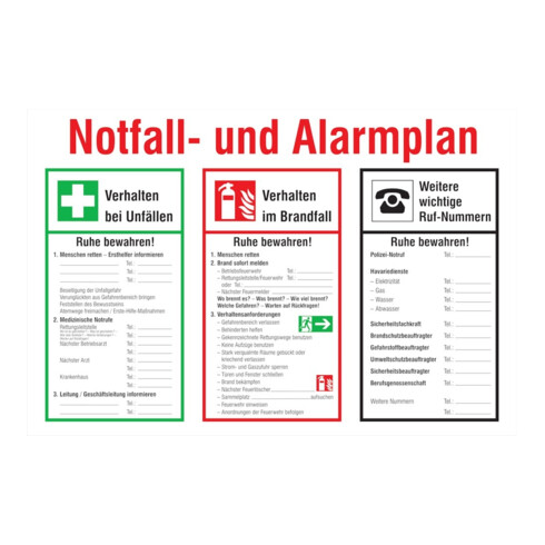 SafetyMarking Plan d'urgence et d'alarme B600xH400 mm plastique