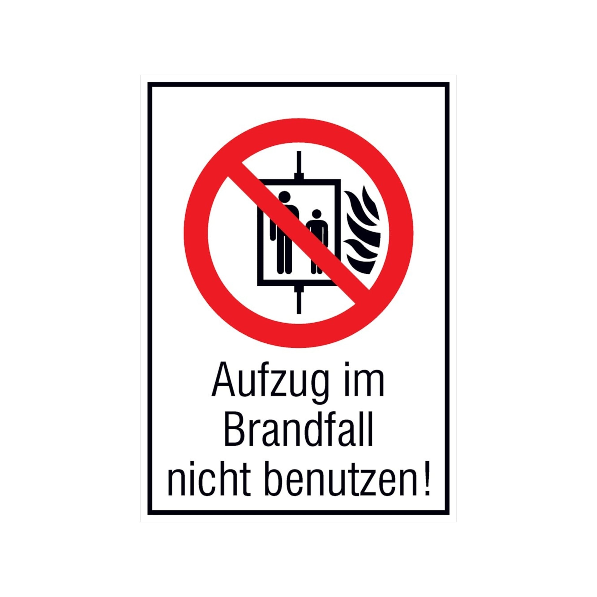 SafetyMarking Verbotsschild Folie B131xH185 mm Aufzug im Brandfall nicht benutzen ; wolk