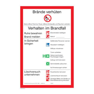 SafetyMarking Verbotsschild Folie B200xH300 mm Brandschutzverordnung universal