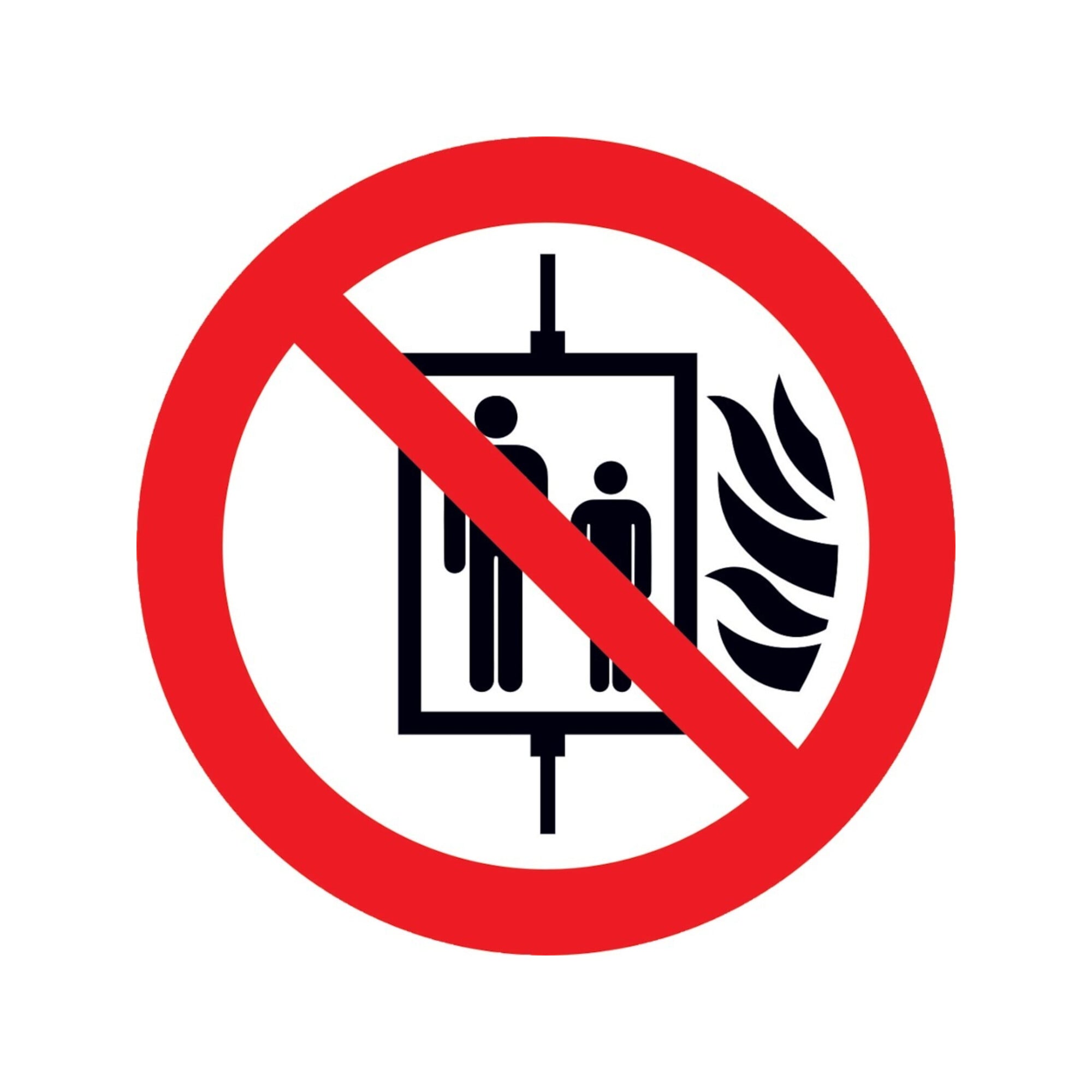 SafetyMarking Verbotsschild Folie D100 mm Aufzug im Brandfall nicht benutzen ; wolk