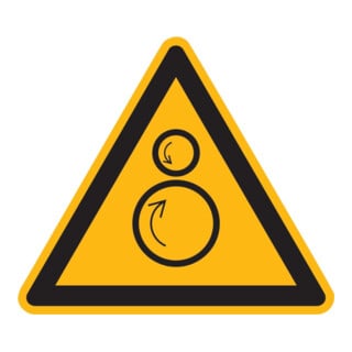 SafetyMarking Warnschild Aluminium SL 100 mm Warnung vor gegenläufigen Rollen