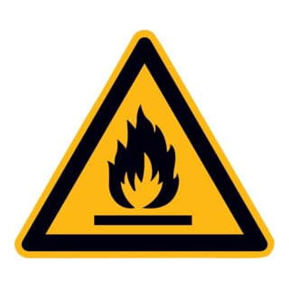 SafetyMarking Warnschild Aluminium SL 200 mm Warnung vor feuergefährlichen Stoffen