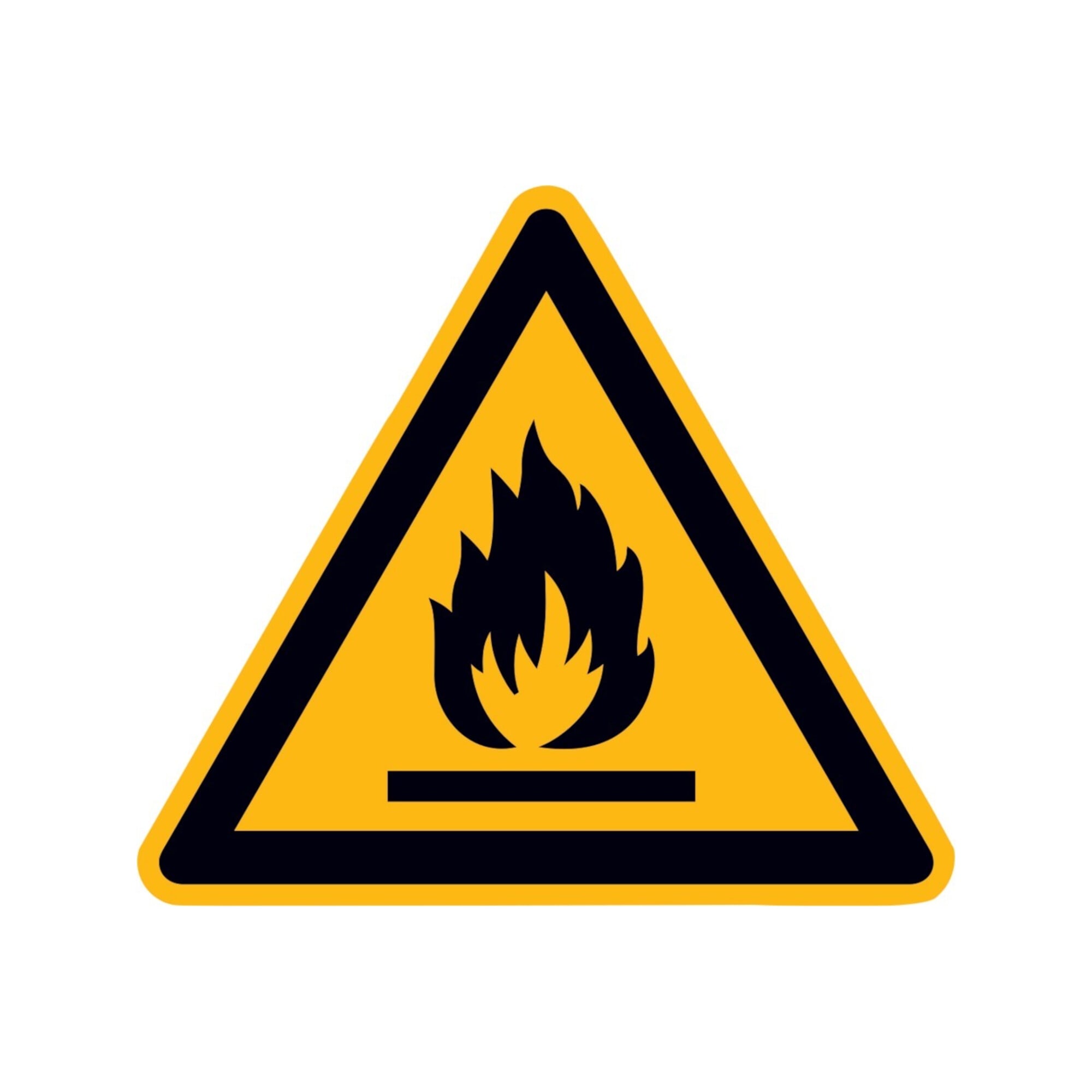 SafetyMarking Warnschild Aluminium SL 200 mm Warnung vor feuergefährlichen Stoffen ; wolk