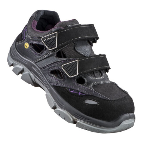 Sandale de sécurité pour dames Stabilus 6834 A, EN20345 S1 ESD noir/violet