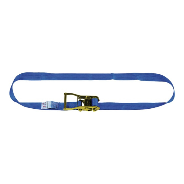 Sangle d'amarrage DIN EN 12195-2 L. 5 m l. 50 mm à cliquet LC U 3000 daN