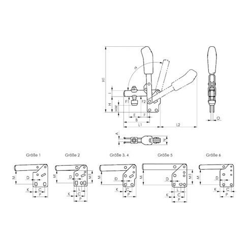 Pince verticale AMF, pied vertical, No. 6802