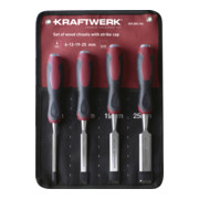 Kraftwerk Scalpello per legno con cappuccio a percussione in set, 6-12-19-25 mm