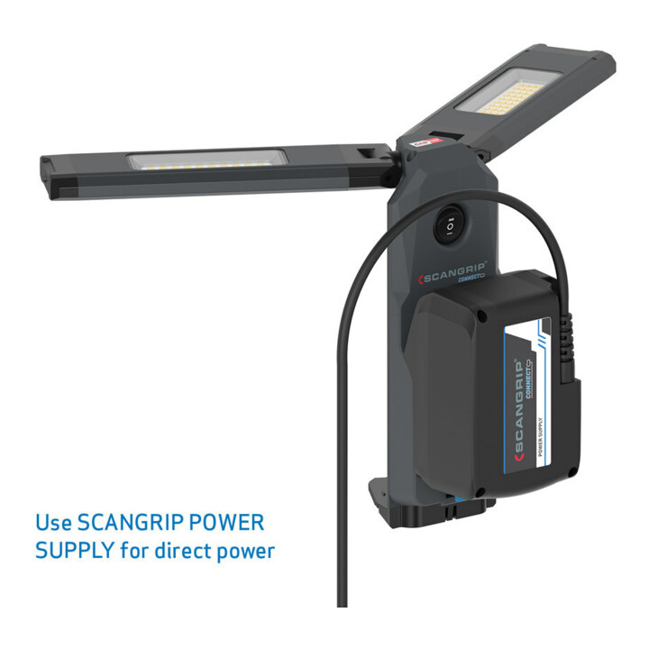 SCANGRIP Projecteur à ailettes sans fil DUO CONNECT 1250-2500 lumens sans batterie