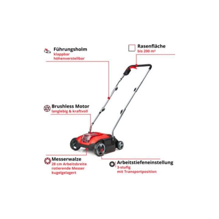 Scarificateur-ventilateur sans fil Einhell GC-SC 18/28 Li-Solo