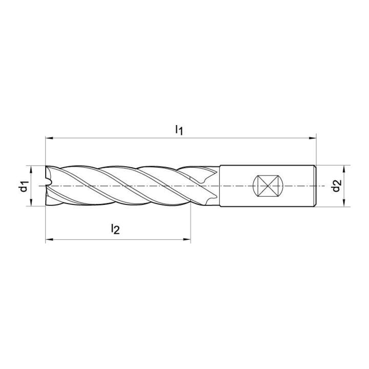 Schaftfräser D844L PM Fire 25,0 mm Ratio Gühring