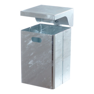 Schake Abfallbehälter 40l, H 440 mm x B 310 mm x T 310 mm montiert + Standpfosten Ø 60 x 1300 mm